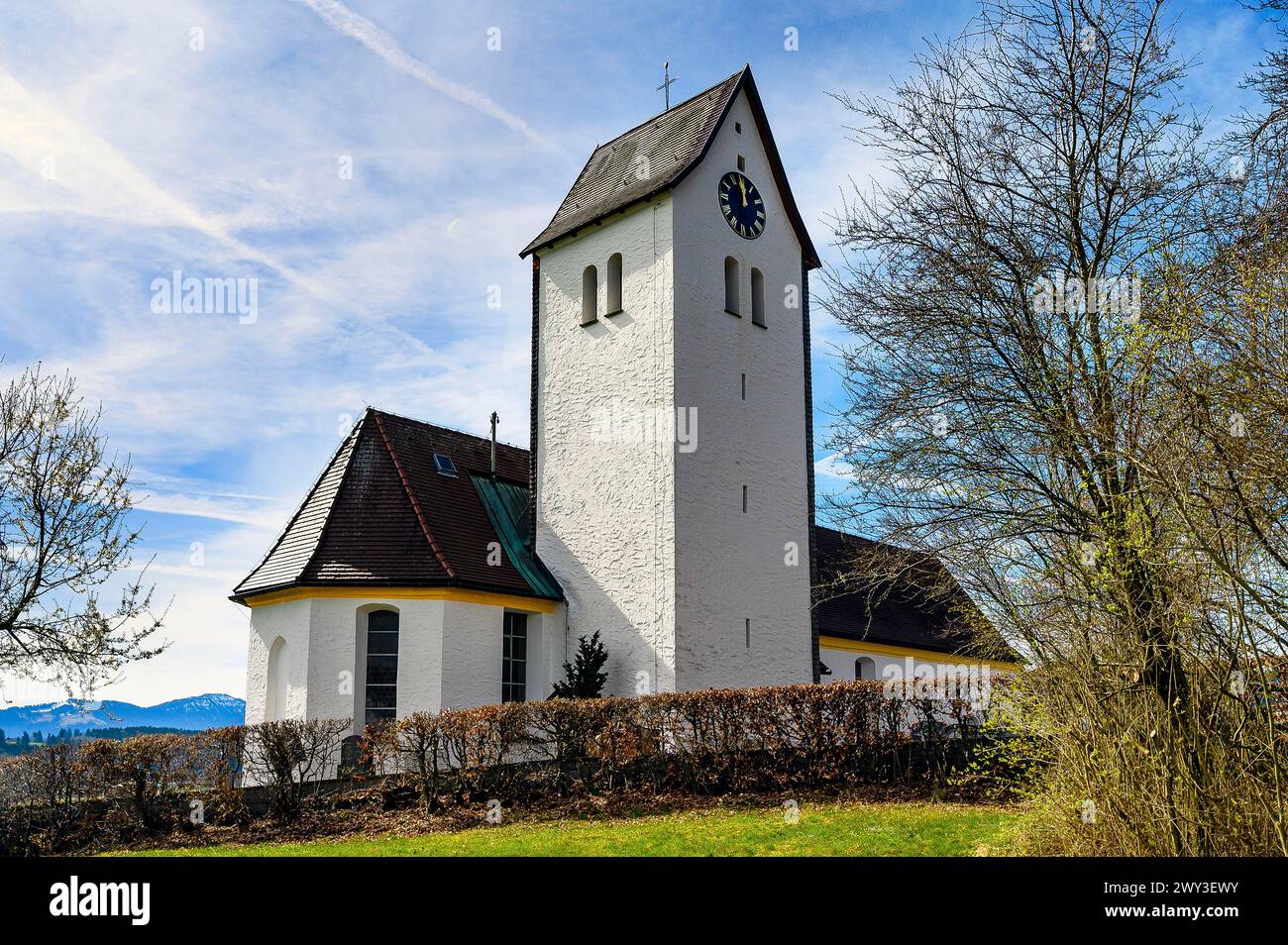Chiesa di Sant'Alessandro e San Giorgio, Memhoelz, Allgaeu, Svevia, Baviera, Germania Foto Stock