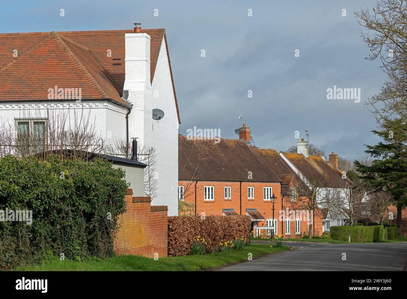 Case, Church Close, Tiddington, Stratford Upon Avon, Inghilterra, Regno Unito Foto Stock