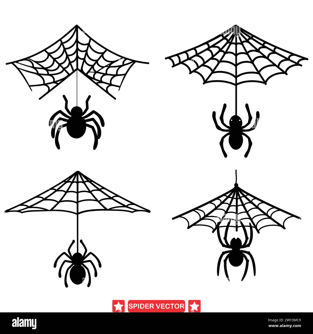 Aracnid Assault potente assortimento di sagome Spider per artisti Illustrazione Vettoriale