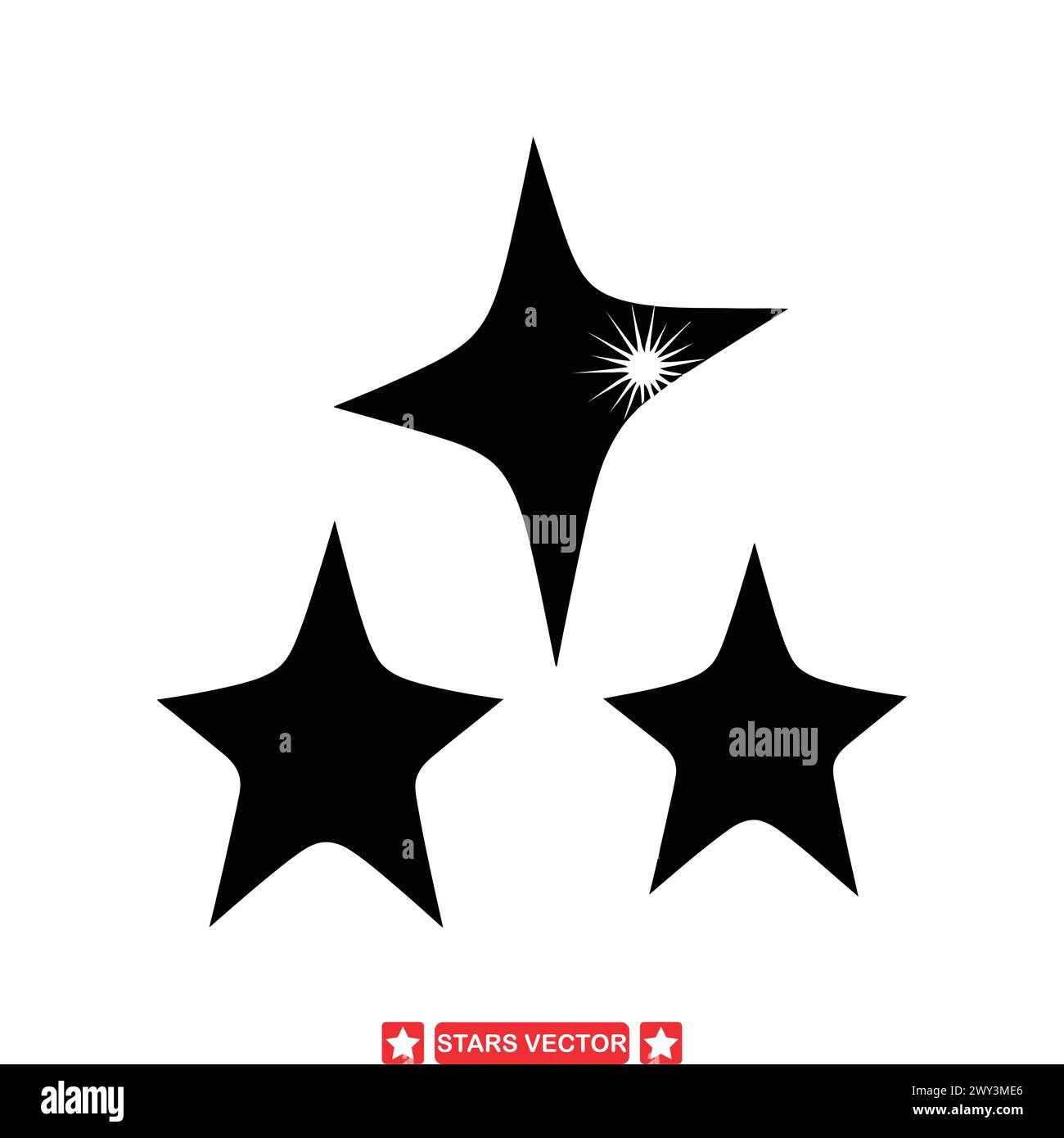 Set di silhouette Star ispiratrici di Night Sky Wonders per le imprese creative Illustrazione Vettoriale