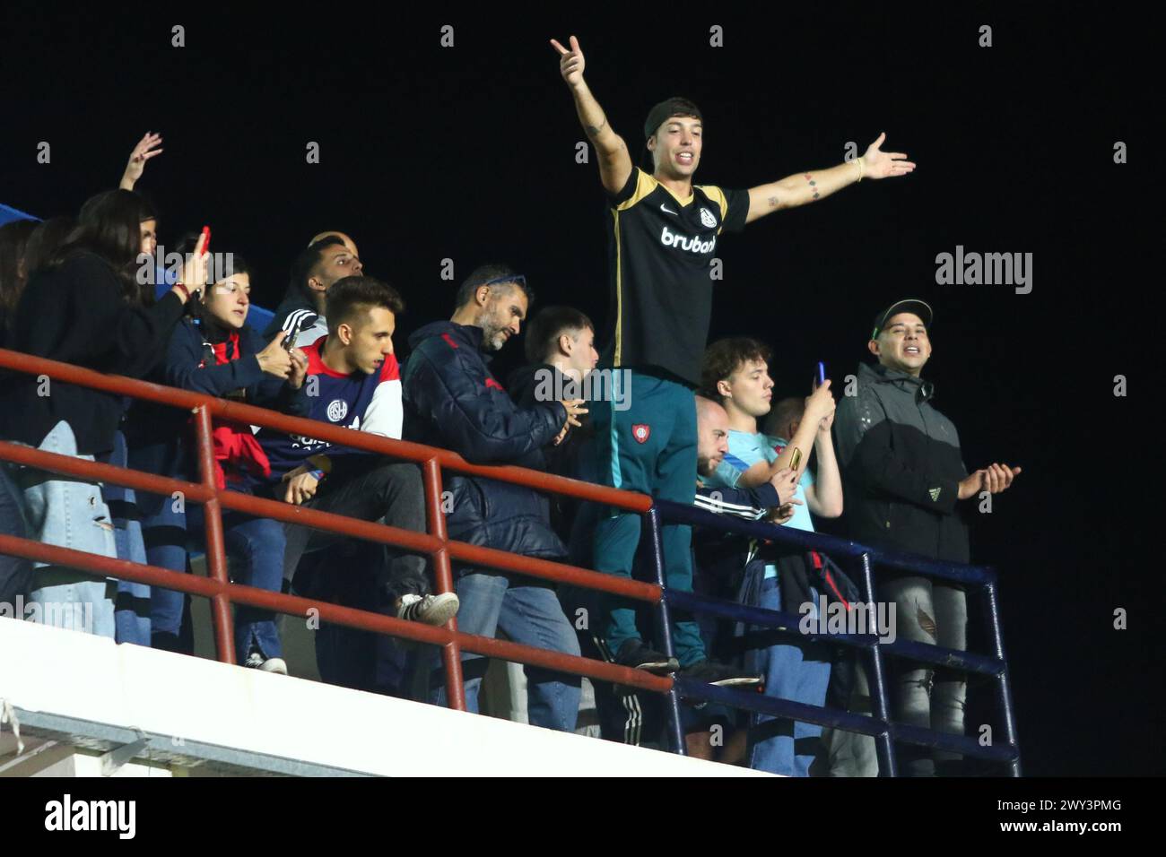 Buenos Aires, 03.04.2024: Tifosi del San Lorenzo durante la partita della CONMEBOL Libertadores Cup per il gruppo F allo stadio Pedro Bidegain ( crediti: Néstor J. Beremblum/Alamy Live News Foto Stock