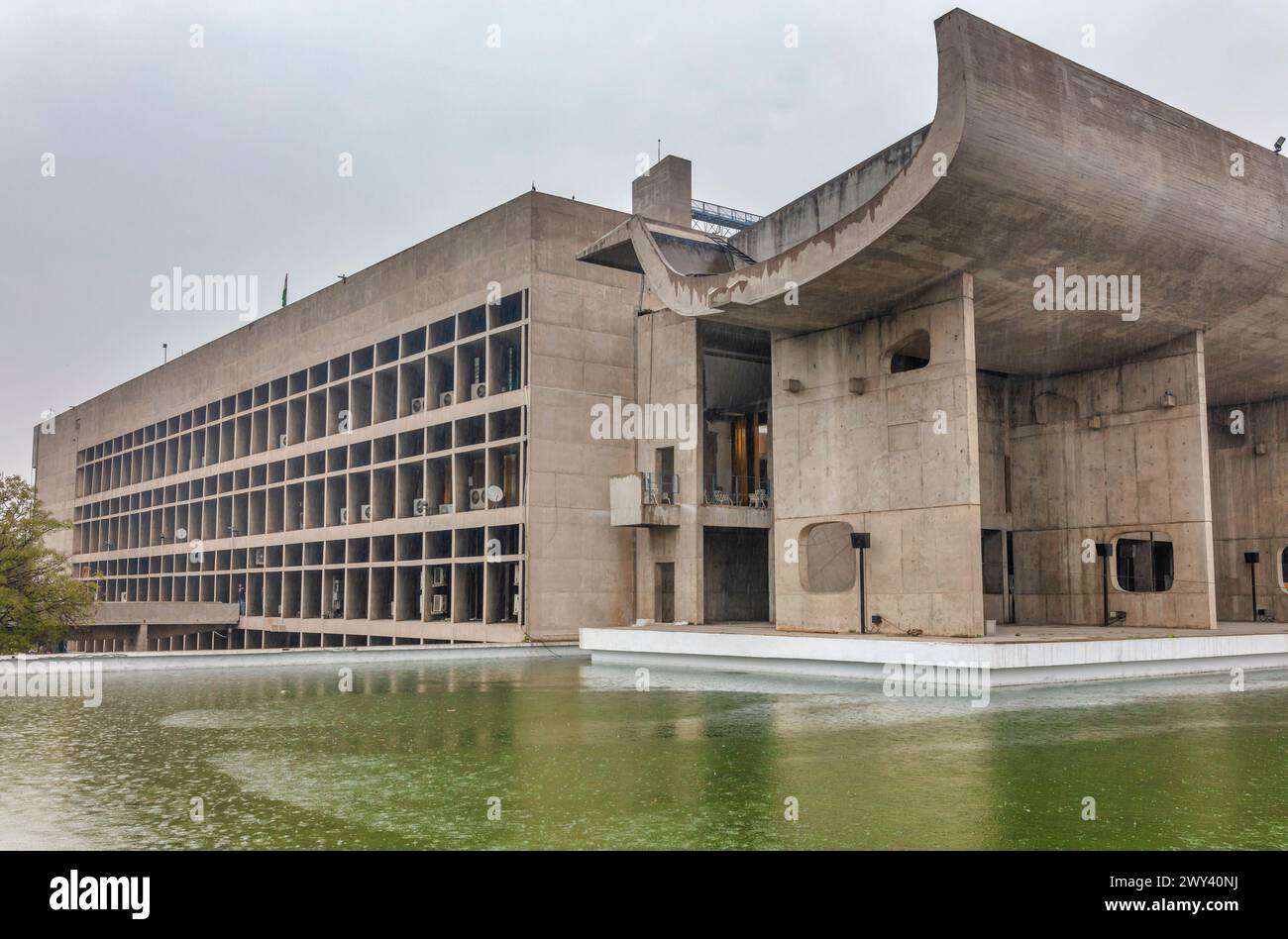 Palazzo dell'Assemblea, le Corbusier, Chandigarh, India Foto Stock