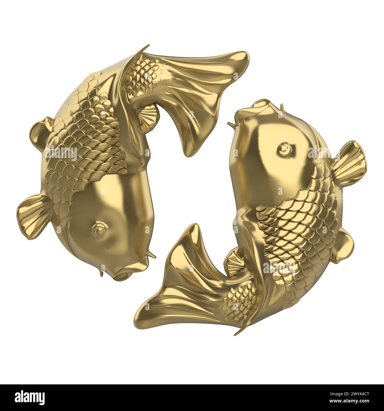 Yin Yang Koi Fish isolato Foto Stock