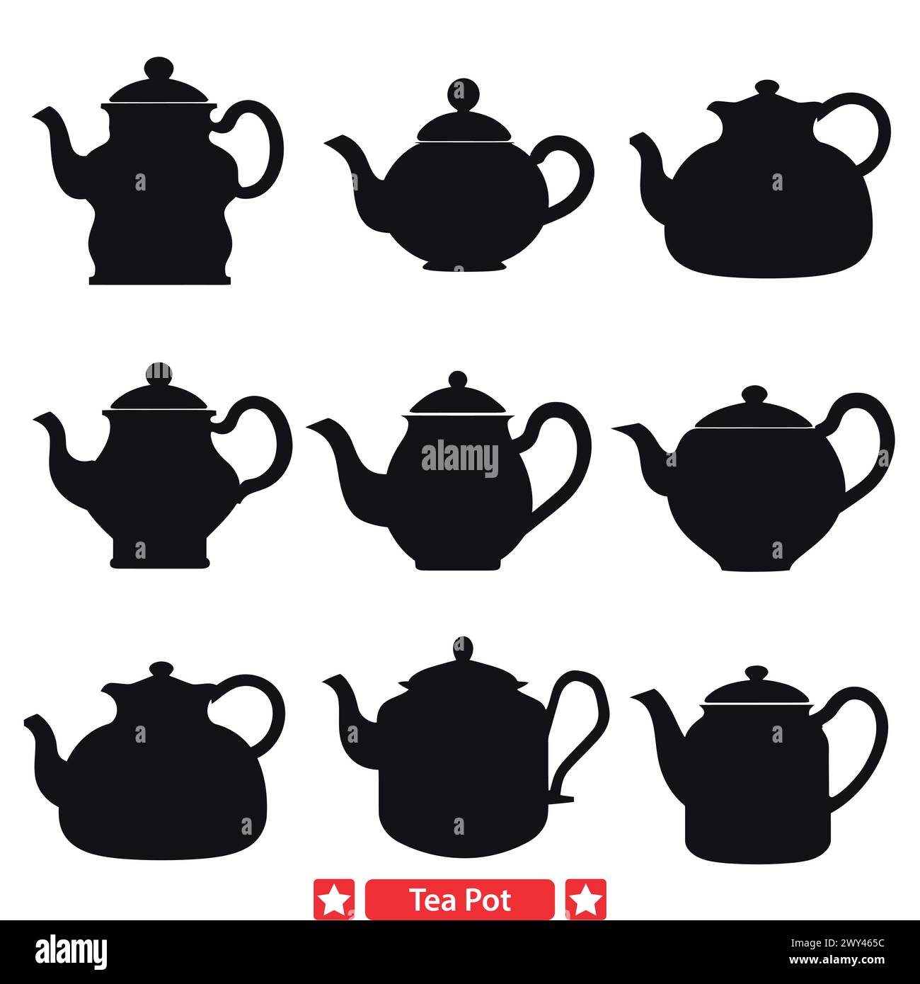 Gli incantevoli disegni della Tea Pot ispirano calore e comfort Illustrazione Vettoriale