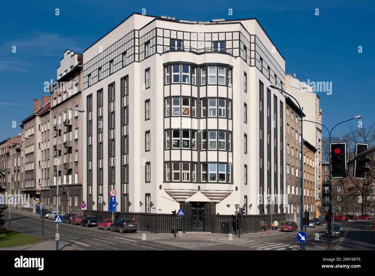 La casa residenziale dei professori dell'Università Jagellonica, di Ludwik Wojtyczko, Cracovia, Polonia Foto Stock