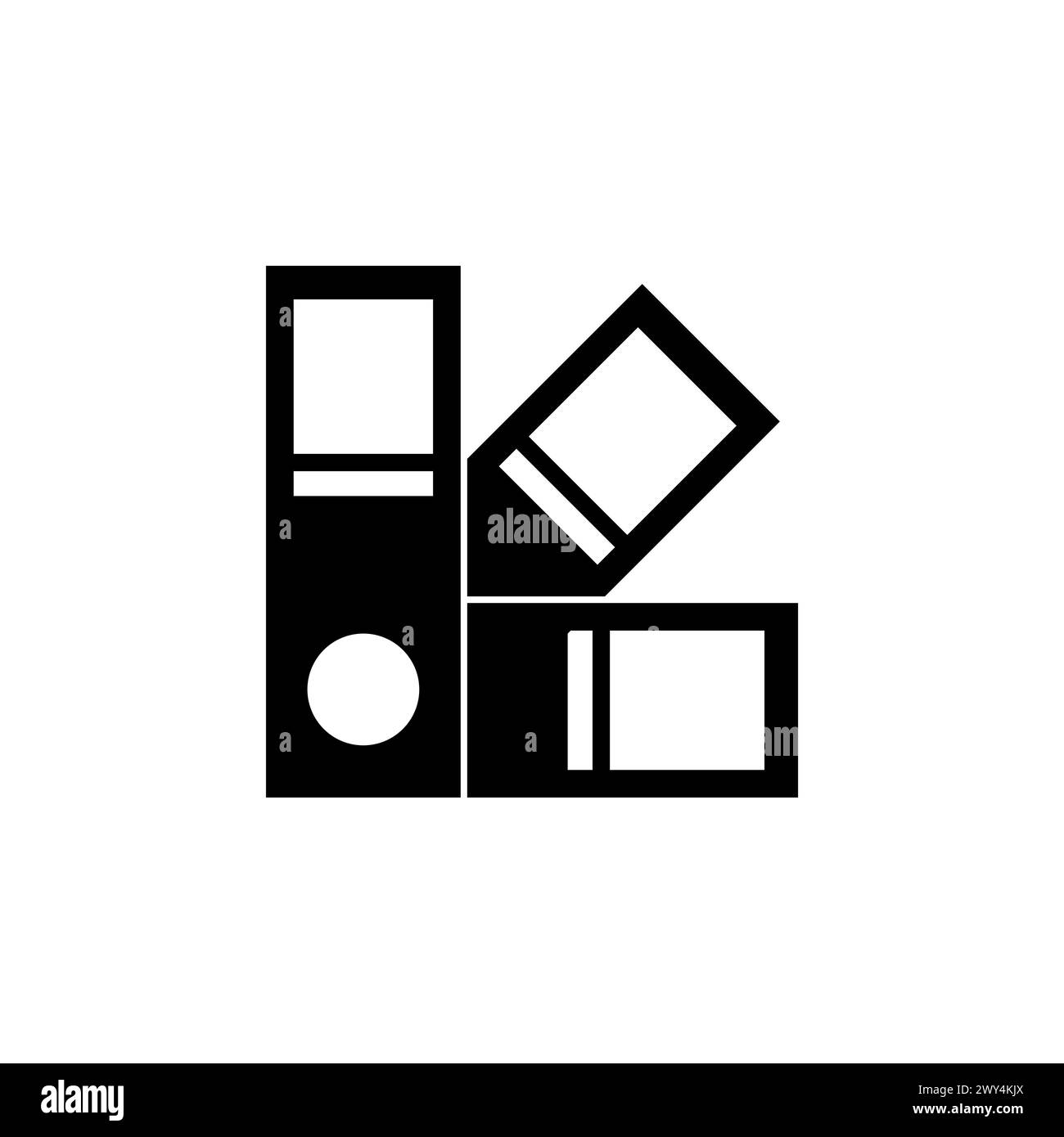 Icona vettoriale piatta del catalogo campioni colorati. Simbolo solido semplice isolato su sfondo bianco Illustrazione Vettoriale