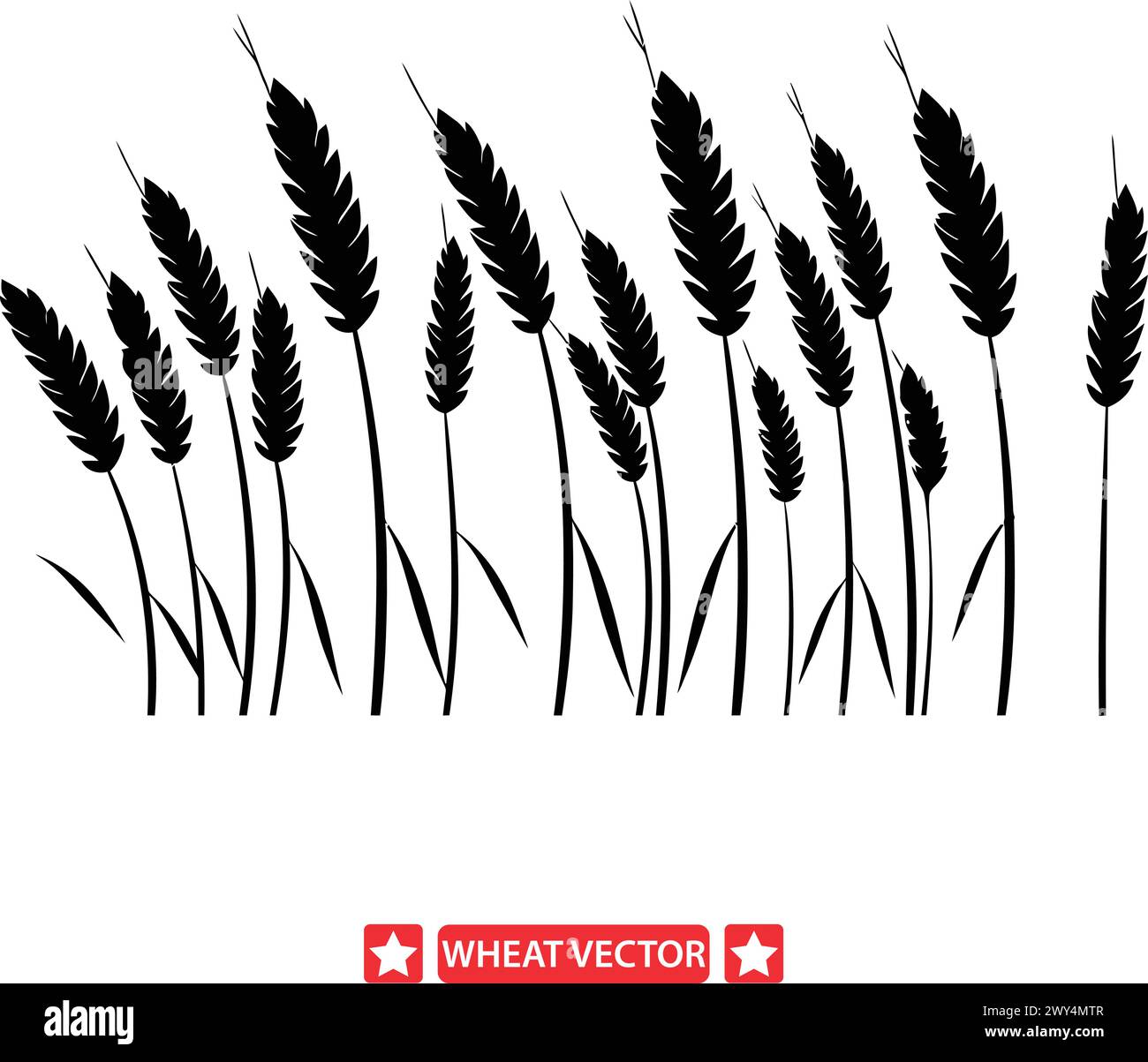 Wheat Wonders, l'intricata vetrina Vector silhouette Illustrazione Vettoriale