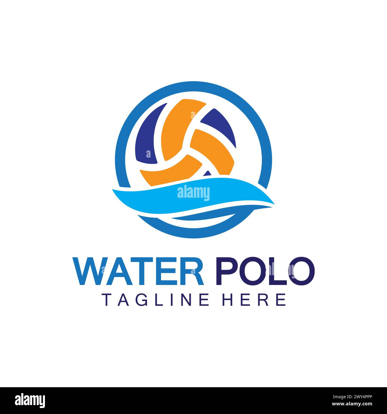 Logo della polo d'acqua, disegno dell'icona vettoriale. pallanuoto sportivo con logo Illustrazione Vettoriale