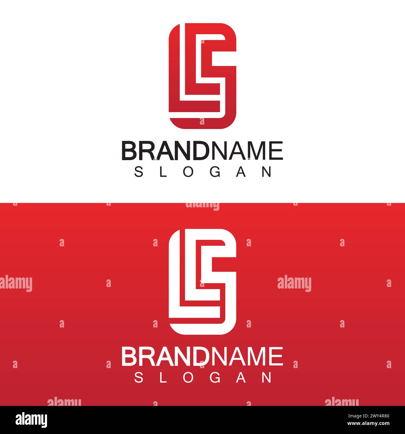 Vettore modello di disegno con logo lettera LS in forma quadrata Illustrazione Vettoriale