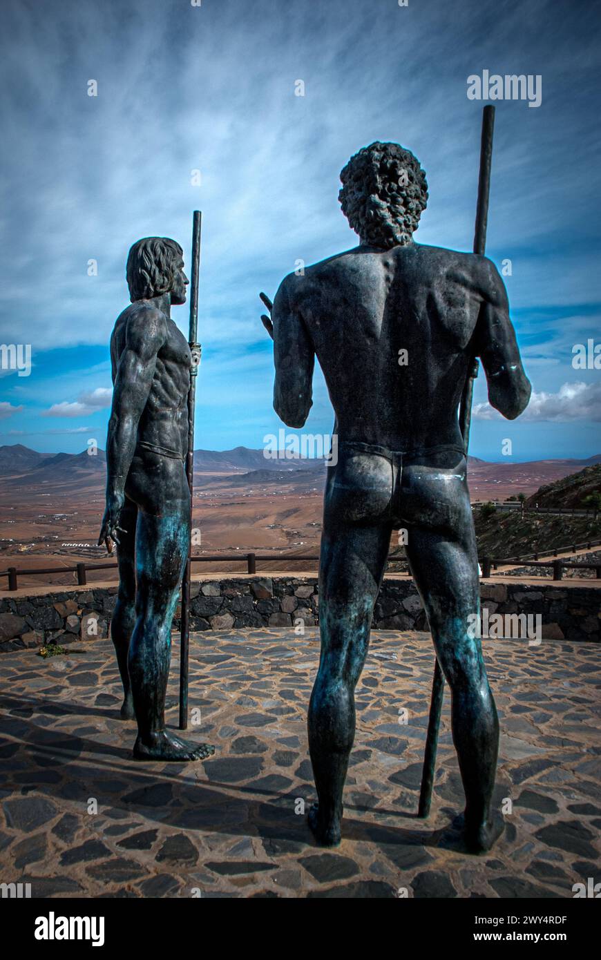 Fuerteventura Isole Canarie 28 novembre 2010: Le statue del Morro Velosa sull'isola di Fuerteventura Foto Stock