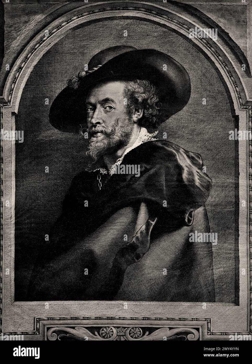 Ritratto del pittore Peter Paul Rubens 1630 Paulus Pontius (maggio 1603 – 16 gennaio 1658) è stato un incisore e pittore fiammingo. Ha lavorato con gli artisti Peter Paul Rubens e Anthony van Dyck Royal Museum of fine Arts, Anversa, Belgio, Belgio. Foto Stock