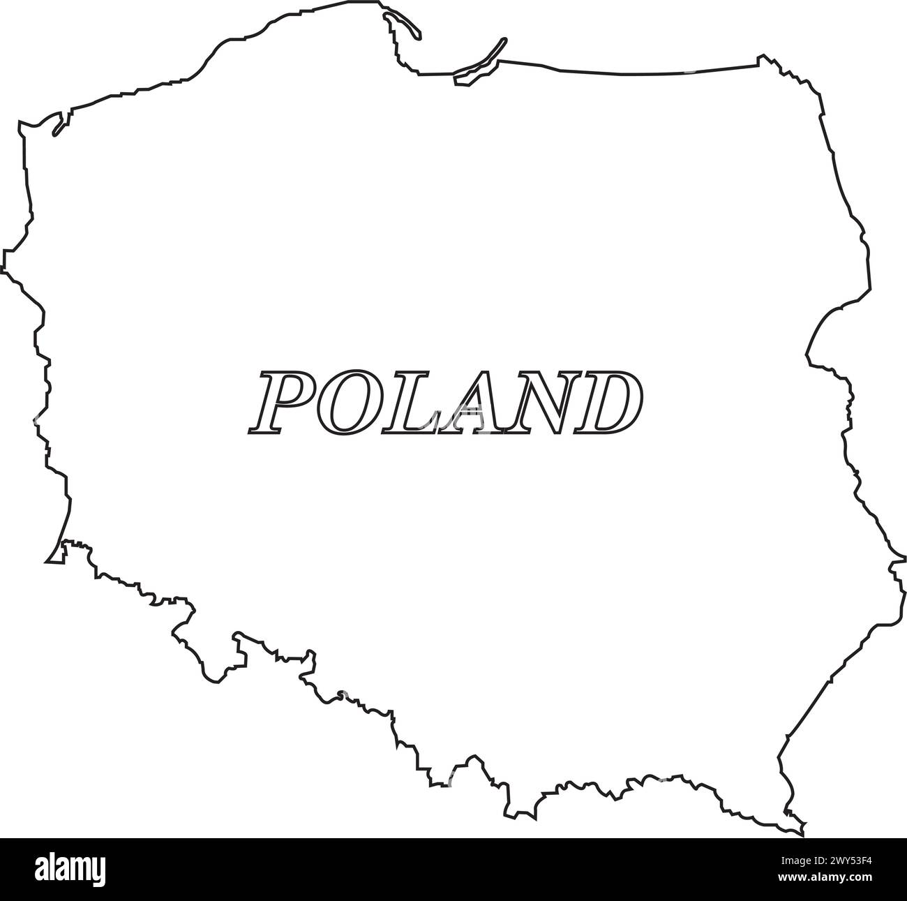 Illustrazione vettoriale dell'icona della mappa Polonia disegno del simbolo Illustrazione Vettoriale