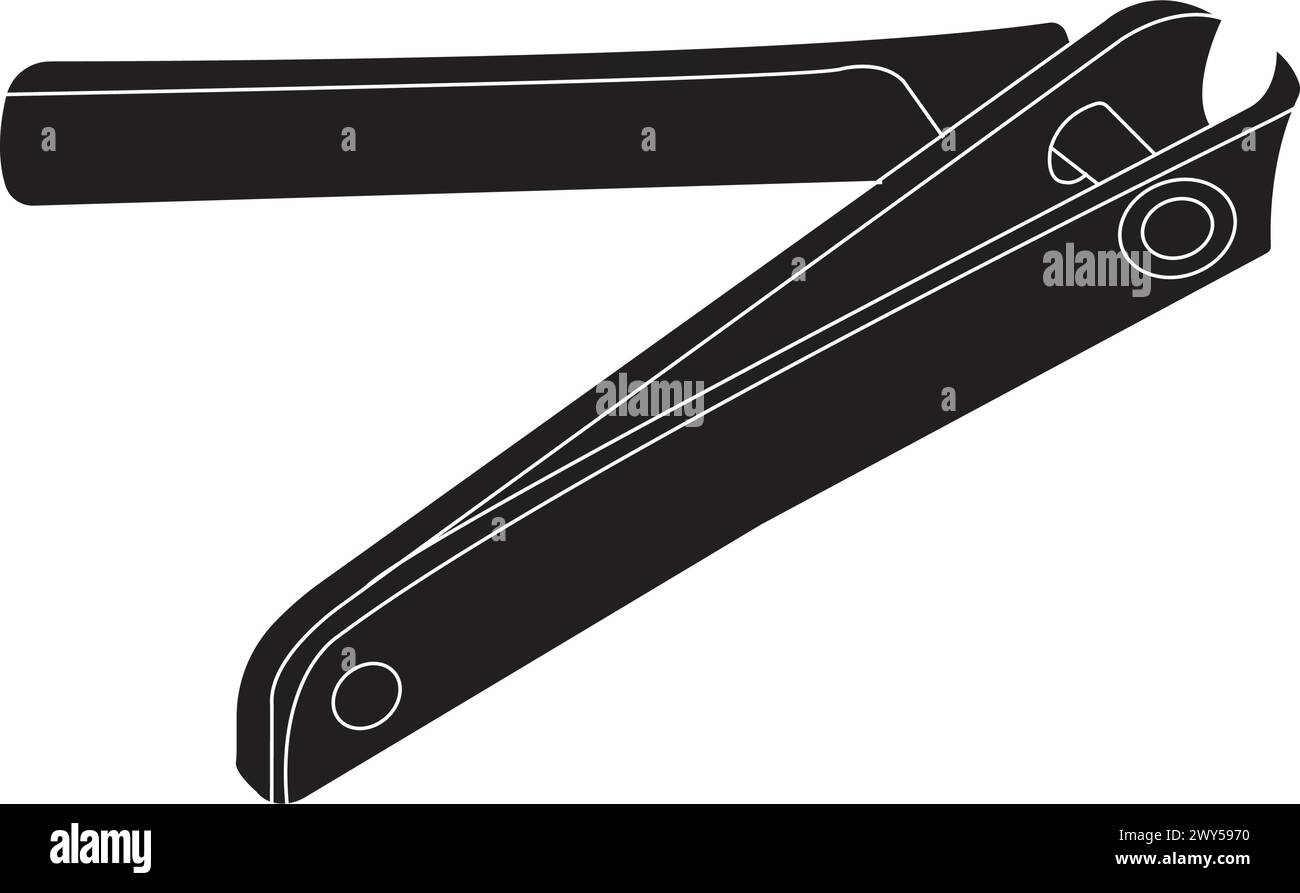 Design del simbolo vettoriale dell'icona del tagliaunghie Illustrazione Vettoriale