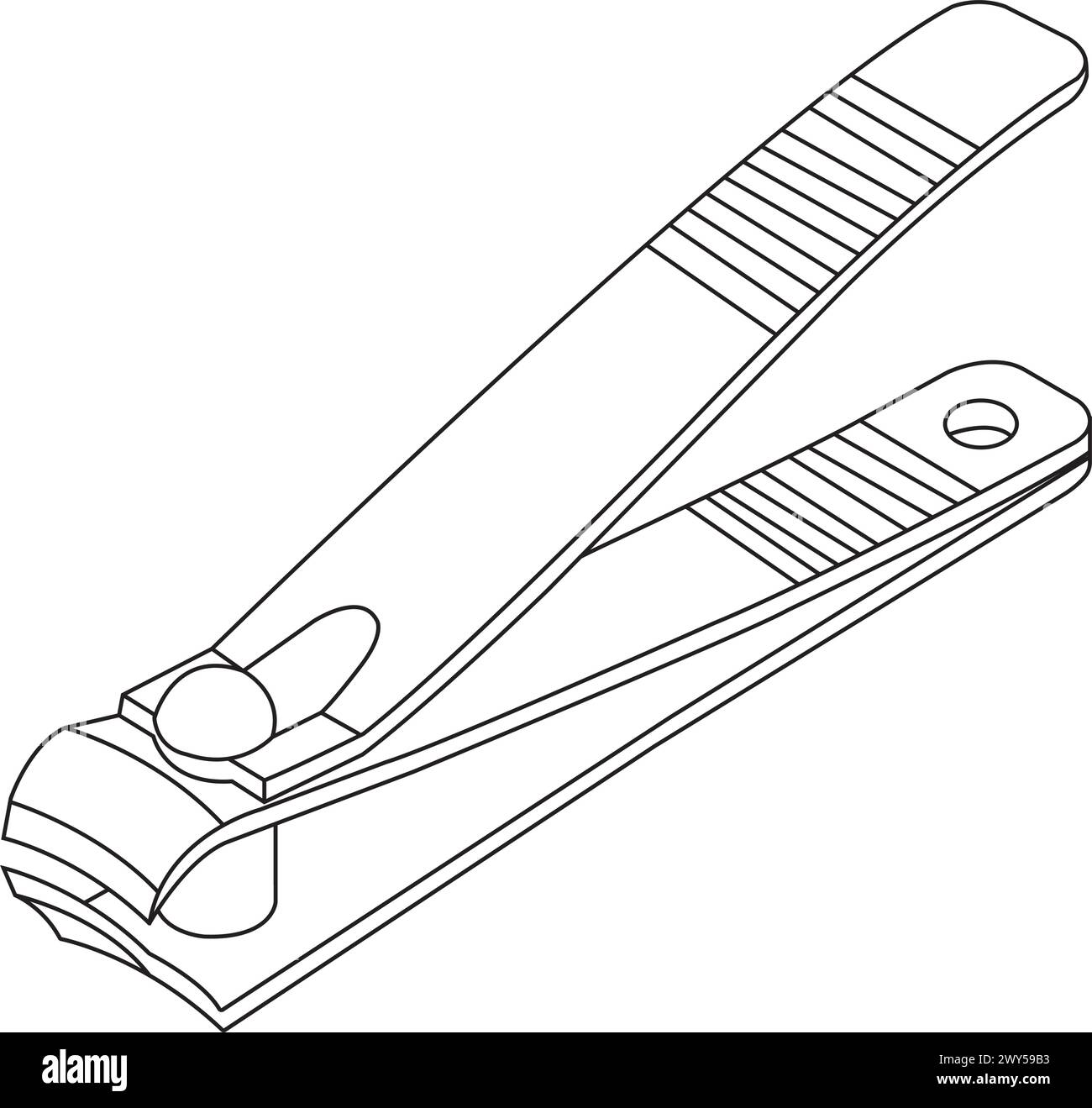 Design del simbolo vettoriale dell'icona del tagliaunghie Illustrazione Vettoriale