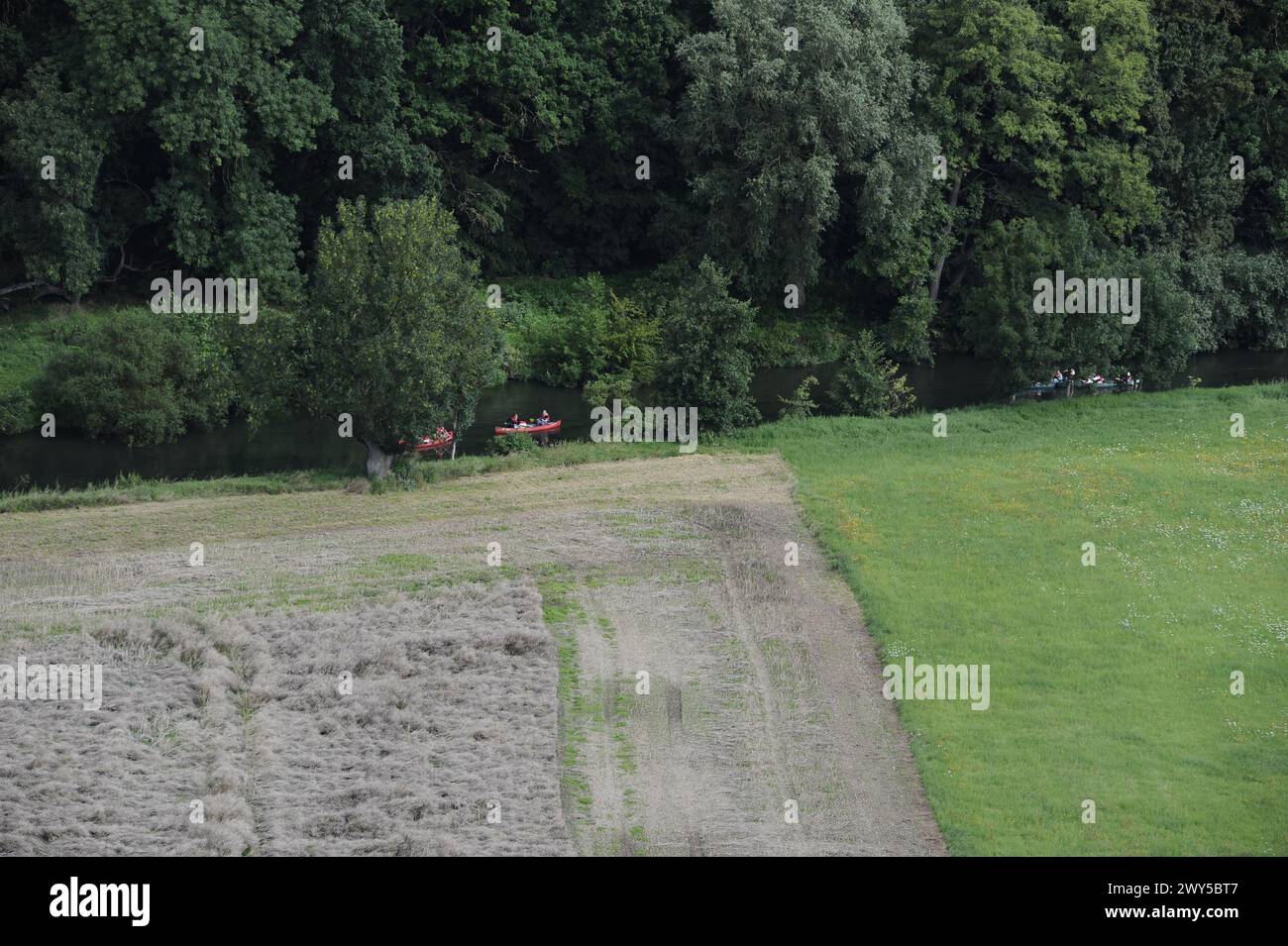 Navigazione fluviale a Trendelburg, Germania Foto Stock