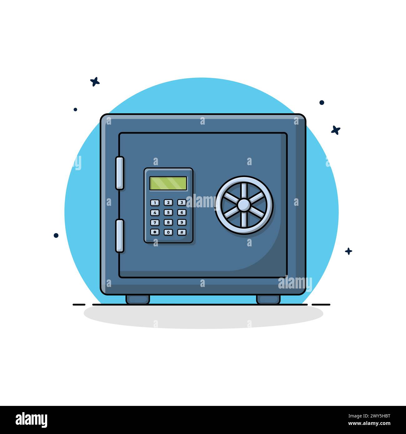 Illustrazione del vettore Digital Locker. Progettazione concettuale di Safe Box Illustrazione Vettoriale