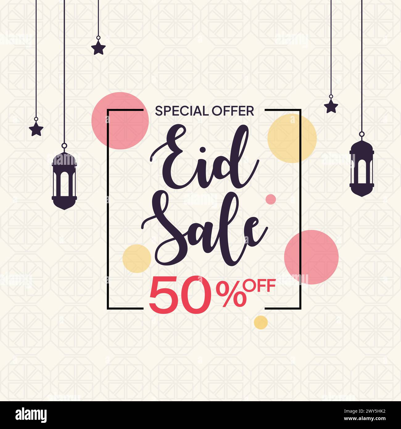 Modello post sui social media offerta speciale EID. Progettazione del concept di vendita EID Illustrazione Vettoriale