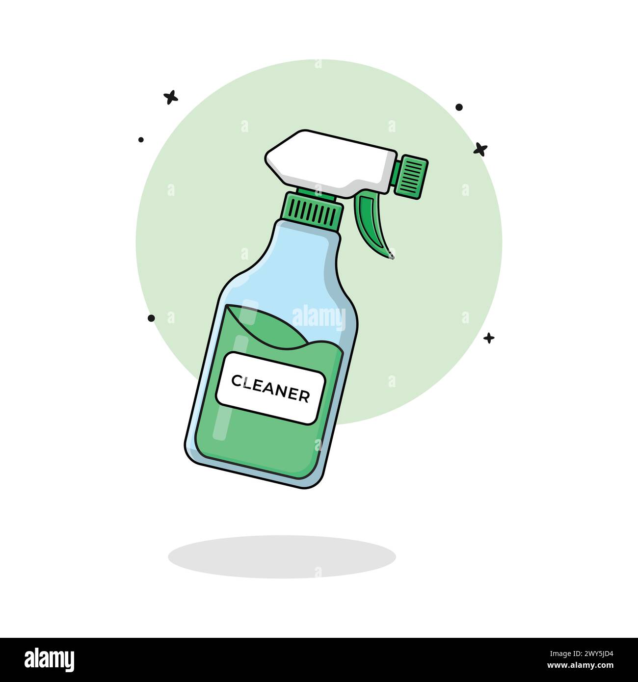 Illustrazione del vettore spray MultiSurface Cleaner. Progettazione concettuale dei prodotti per la pulizia Illustrazione Vettoriale