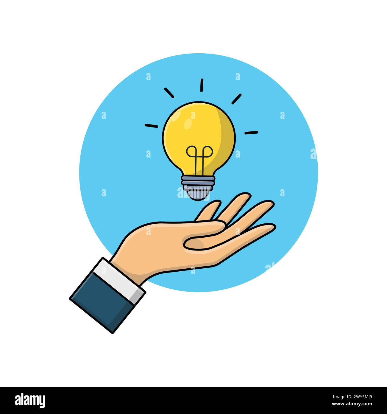 Illustrazione vettoriale della lampadina a mano. Idea creativa Concept Design Illustrazione Vettoriale