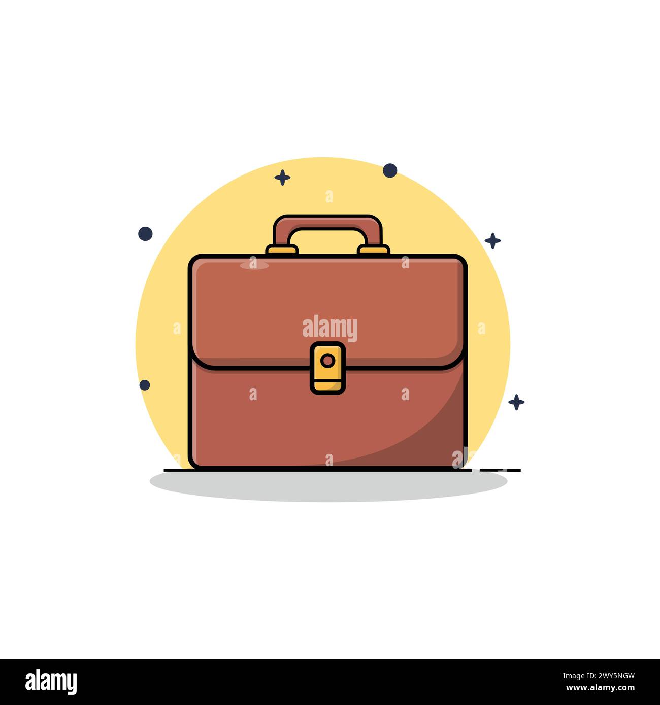 Illustrazione del vettore della borsa da ufficio. Concetto di oggetto aziendale Illustrazione Vettoriale