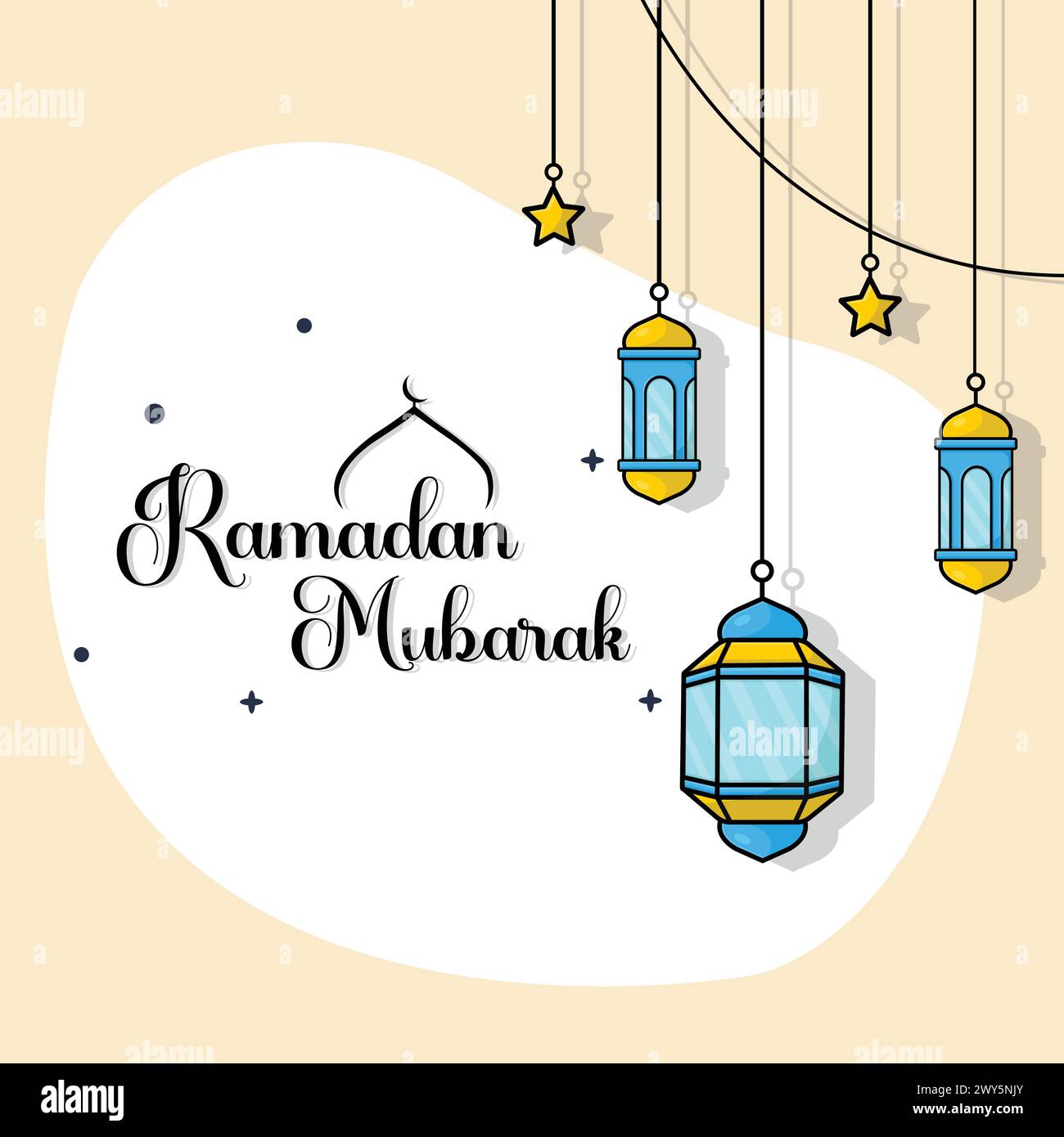 Elegante disegno postale islamico per il Ramadan Greeting Illustrazione Vettoriale