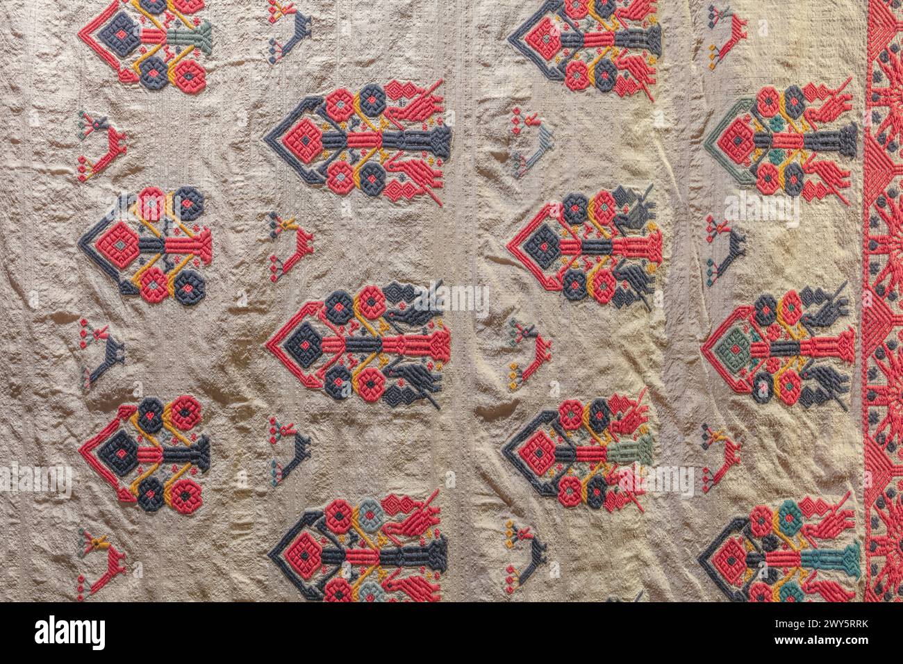 Seta MUGA, Assam, Museo Nazionale dell'Artigianato, nuova Delhi, India Foto Stock