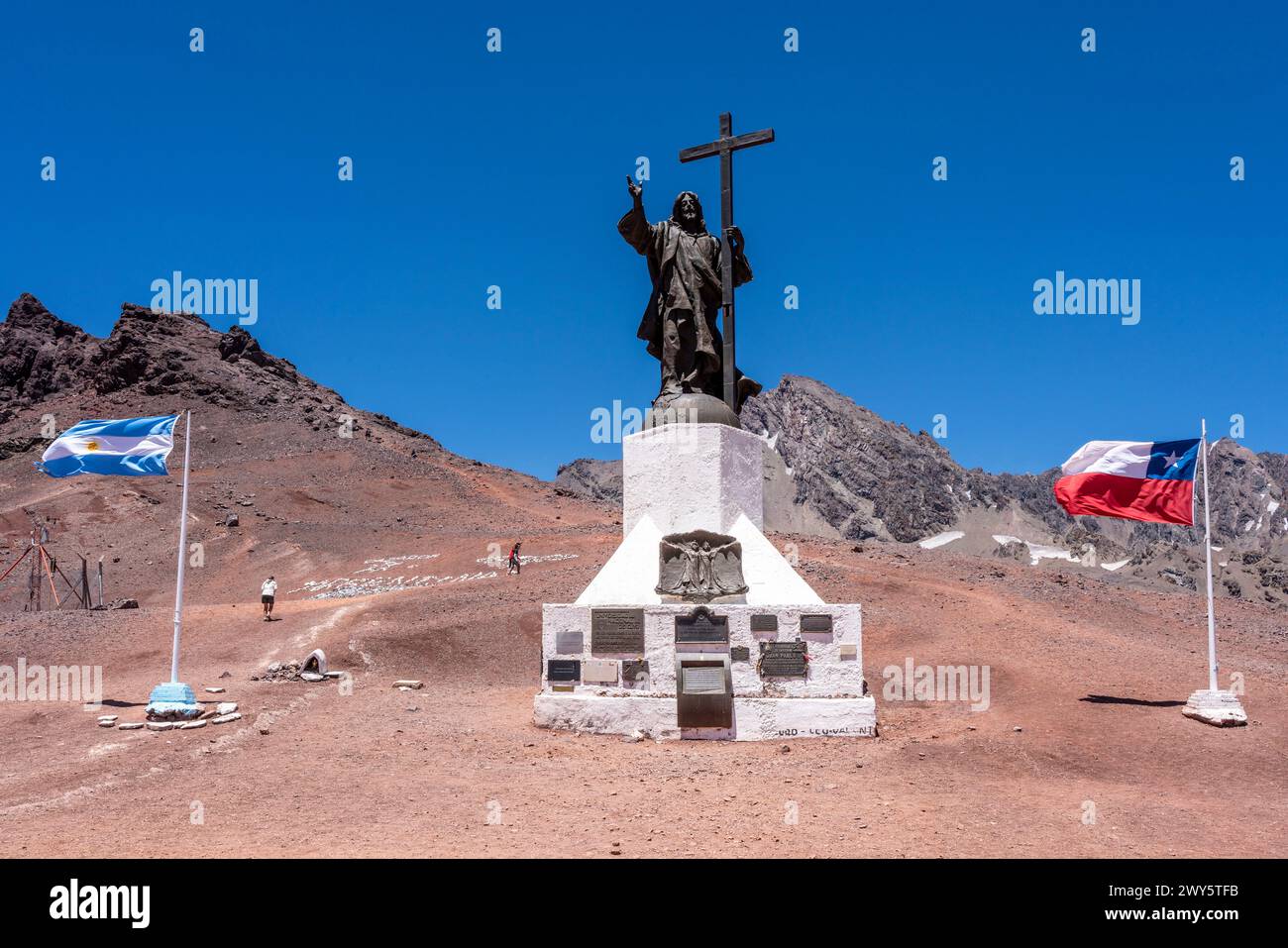Cristo Redentore della Statua delle Ande, Provincia di Mendoza, Argentina. Foto Stock