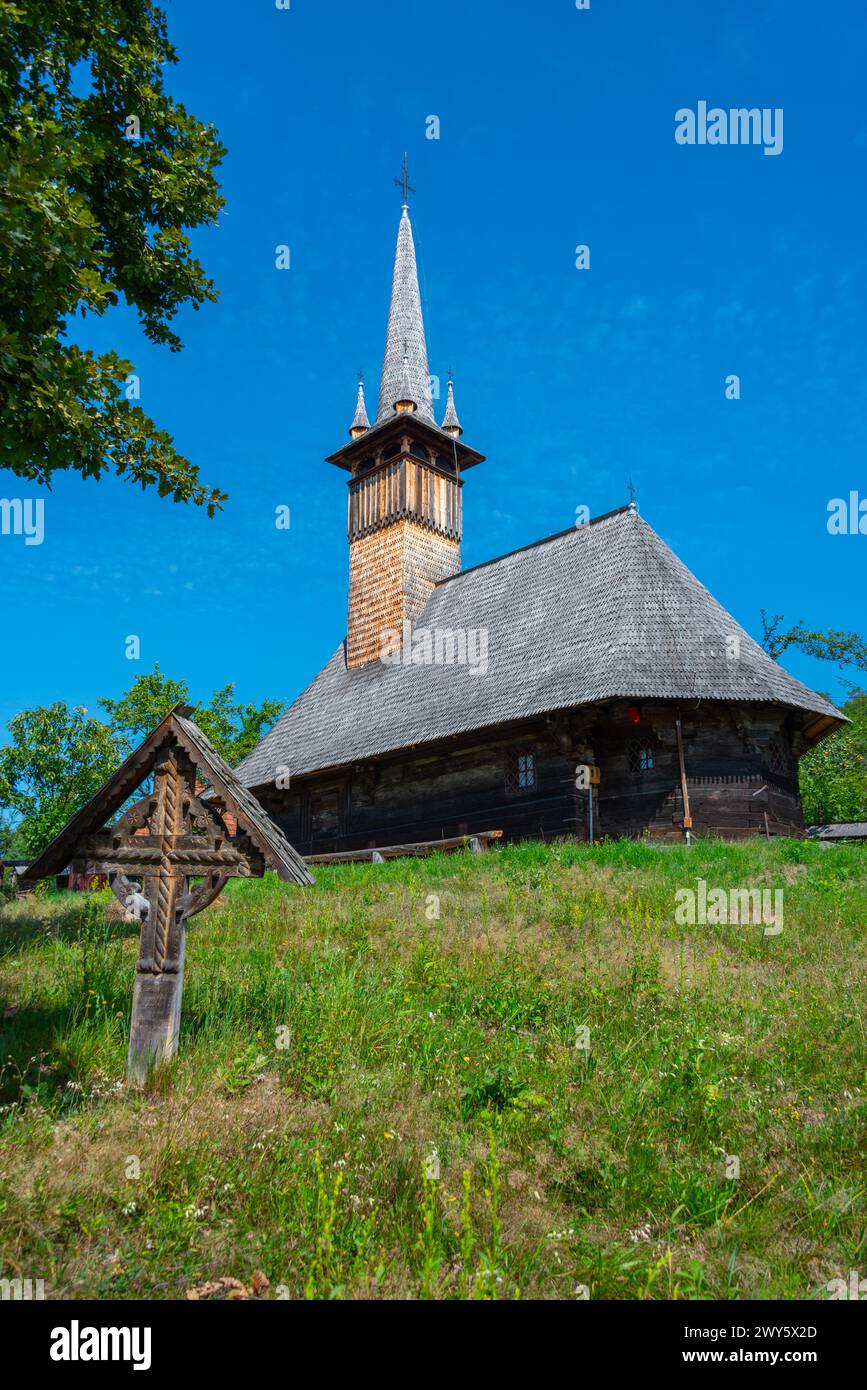 Chiesa in legno al Museo del Villaggio Baia Mare in Romania Foto Stock