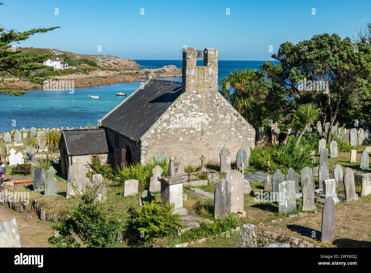 Città vecchia chiesa di St Mary, Isole Scilly Foto Stock