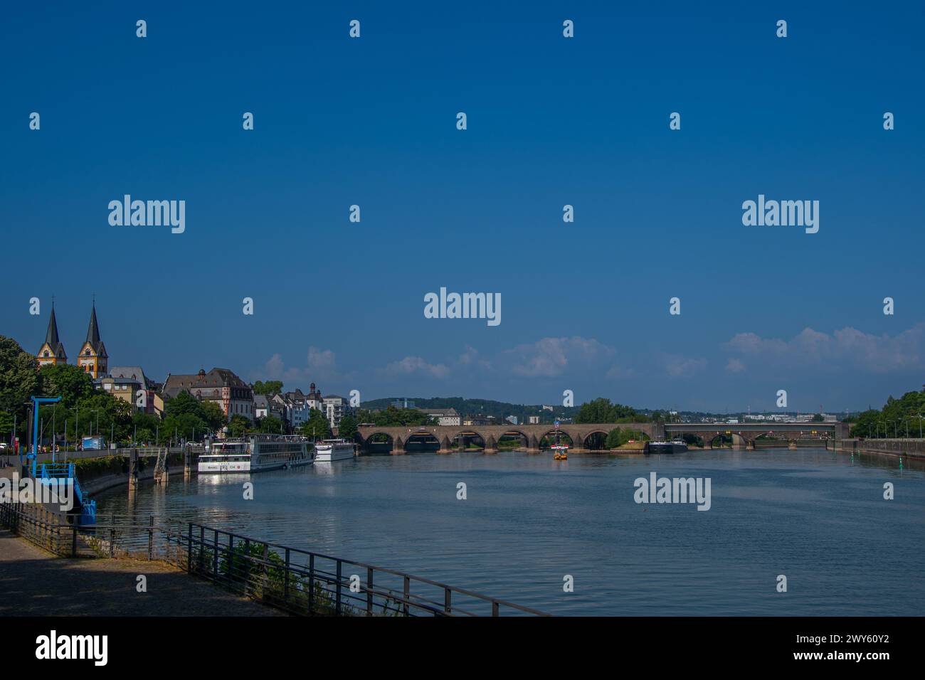 Coblenza, Germania 24 giugno 2023, Vista panoramica di Coblenza e della Mosella Foto Stock