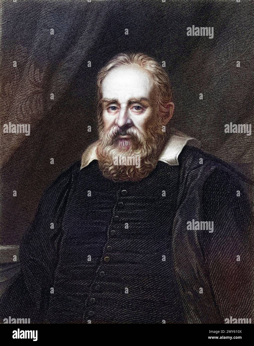 Galileo Galilei geb. 15. Febbraio 1564 a Pisa, gest. 8. Januar 1642 in Arcetri bei Florenz War ein italienischer Universalgelehrter, Physiker, Astroph Foto Stock