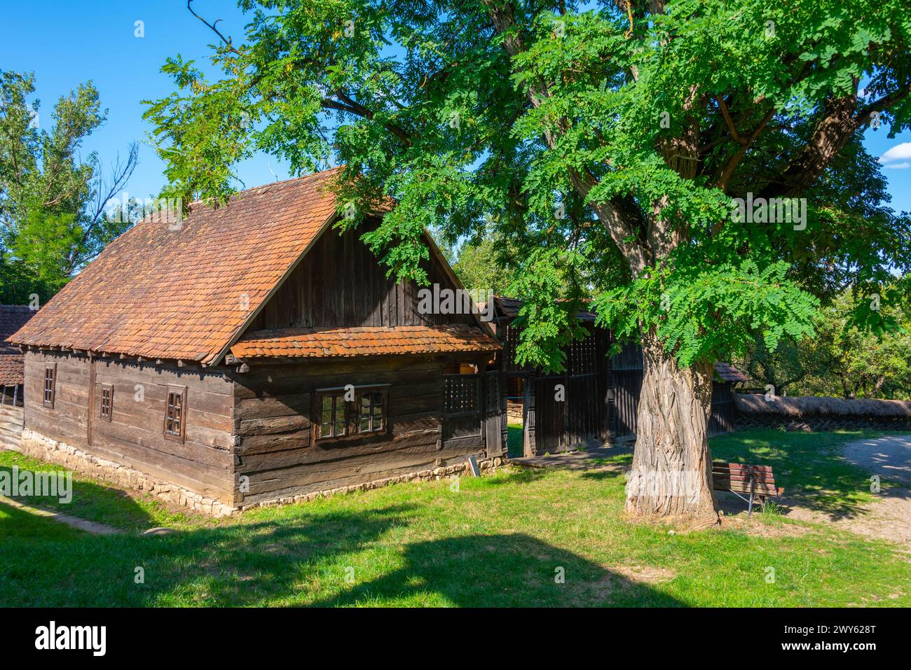 Parco etnografico Romulus Vuia a Cluj-Napoca, Romania Foto Stock