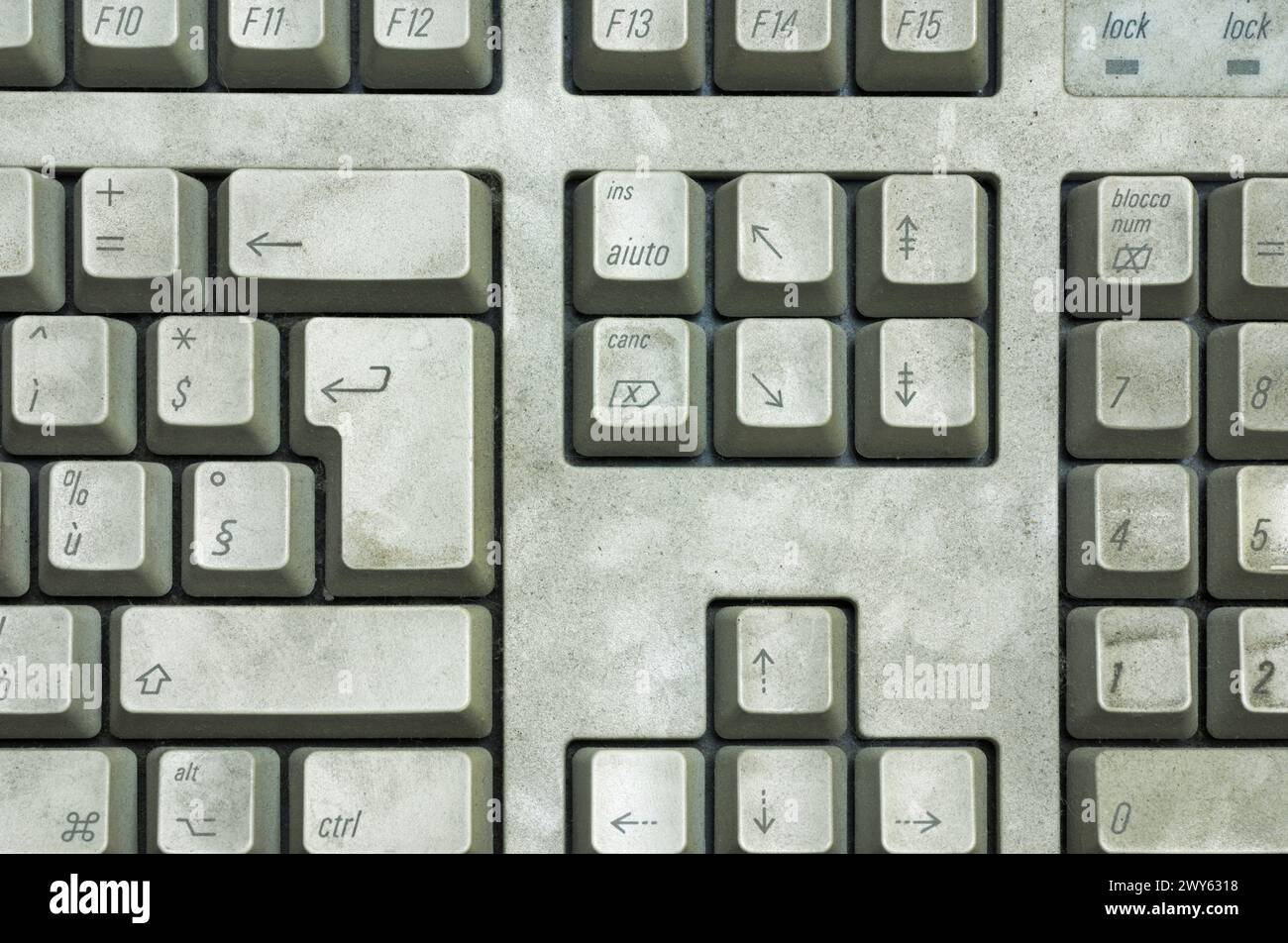 tastiera per computer sporca d'epoca Foto Stock