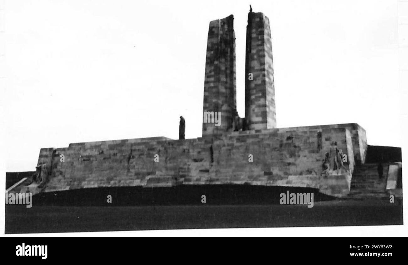 CANADIAN MEMORIAL : VIMY RIDGE - serie di immagini del Canadian War Memorial a Vimy Ridge. , British Army, 21st Army Group Foto Stock