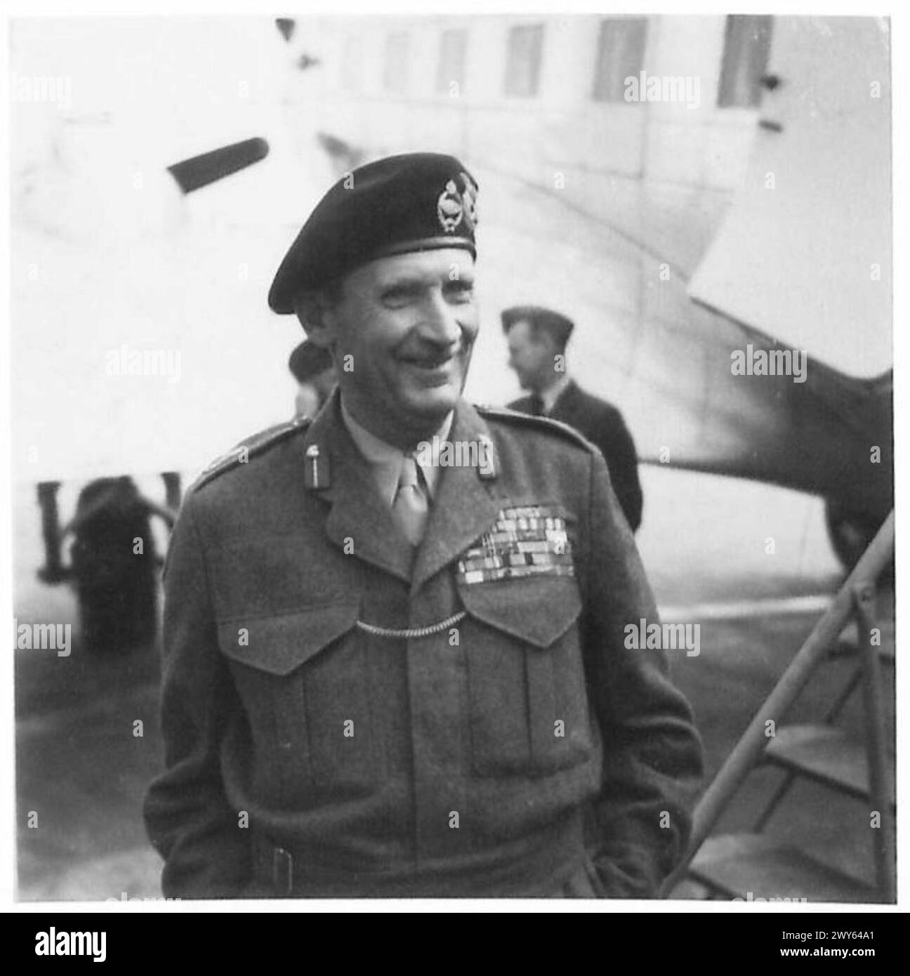 Feldmaresciallo Montgomery durante la sua visita di due giorni a Bruxelles, in rappresentanza dell'esercito britannico del Reno. Foto Stock