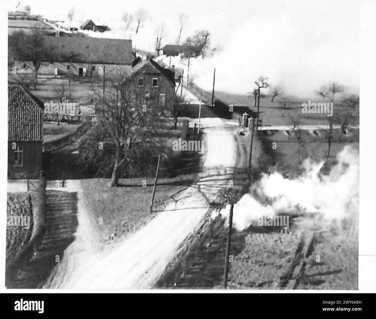 Un'ampia cortina di fumo copre i preparativi e i movimenti delle truppe nel settore britannico nell'Europa nordoccidentale nel periodo 1944-1946. Foto Stock