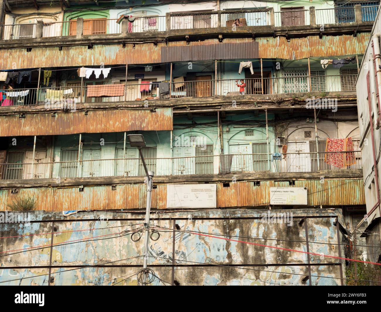 India, Kolkata, alloggi a basso costo Foto Stock