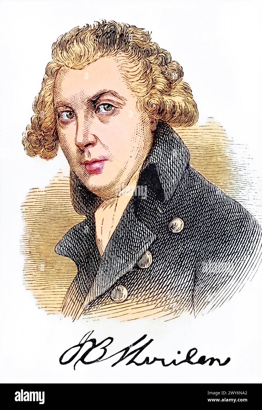 Richard Brinsley Sheridan geb. 30. Oktober 1751 a Dublino, Gest. 7. Juli 1816 in London War ein irischer Dramatiker und Politiker, Historisch, digital Foto Stock