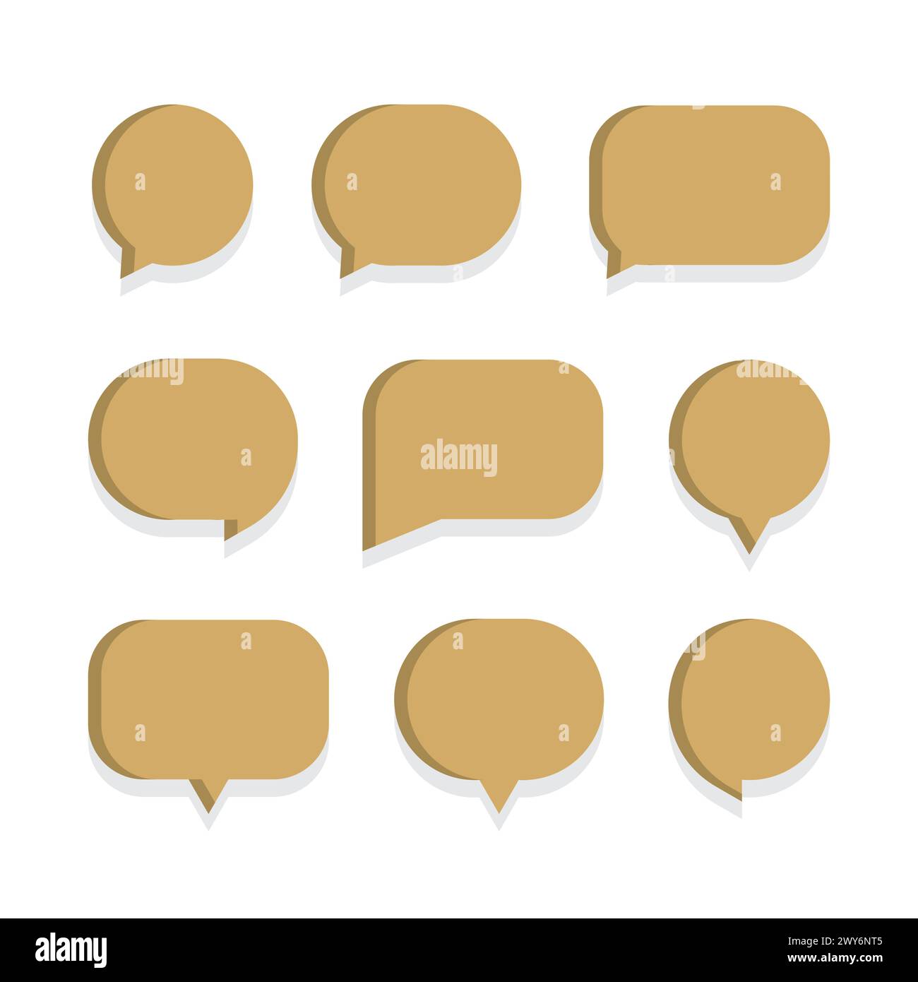 poster della raccolta di icone della chat a bolle d'aria in 3d. Illustrazione Vettoriale
