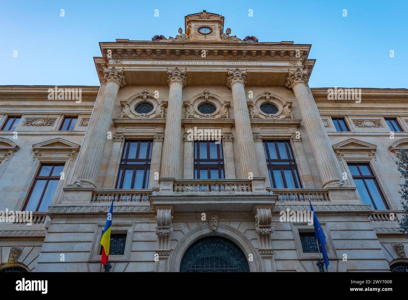 Banca nazionale della Romania a Bucarest Foto Stock