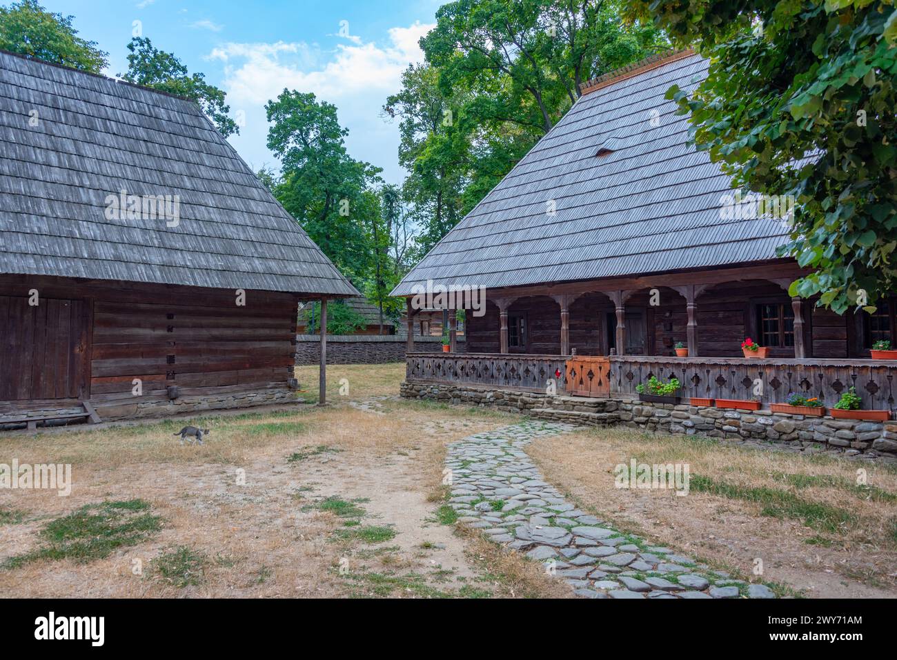 Museo del Villaggio Nazionale Dimitrie gusti nella capitale rumena Bucarest Foto Stock
