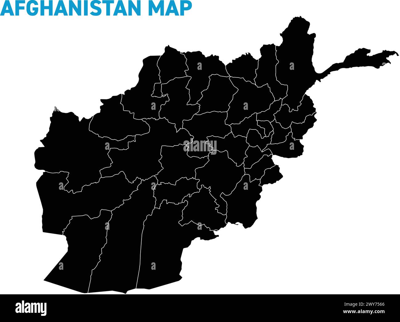 Mappa dettagliata dell'Afghanistan. Schema dell'Afghanistan. Asia Illustrazione Vettoriale