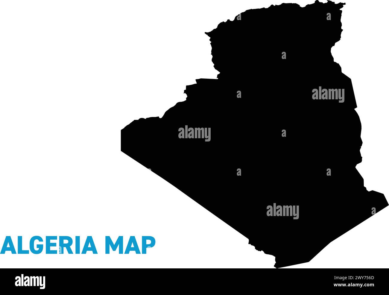 Mappa dettagliata dell'Algeria. Mappa generale dell'Algeria. Africa. Illustrazione Vettoriale