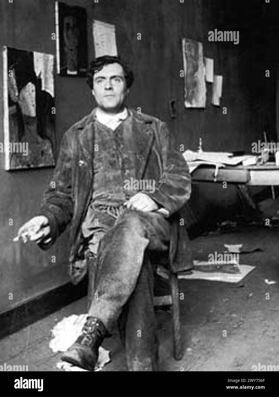 AMEDEO MODIGLIANI (1884-1920) pittore e scultore italiano intorno al 1918 Foto Stock