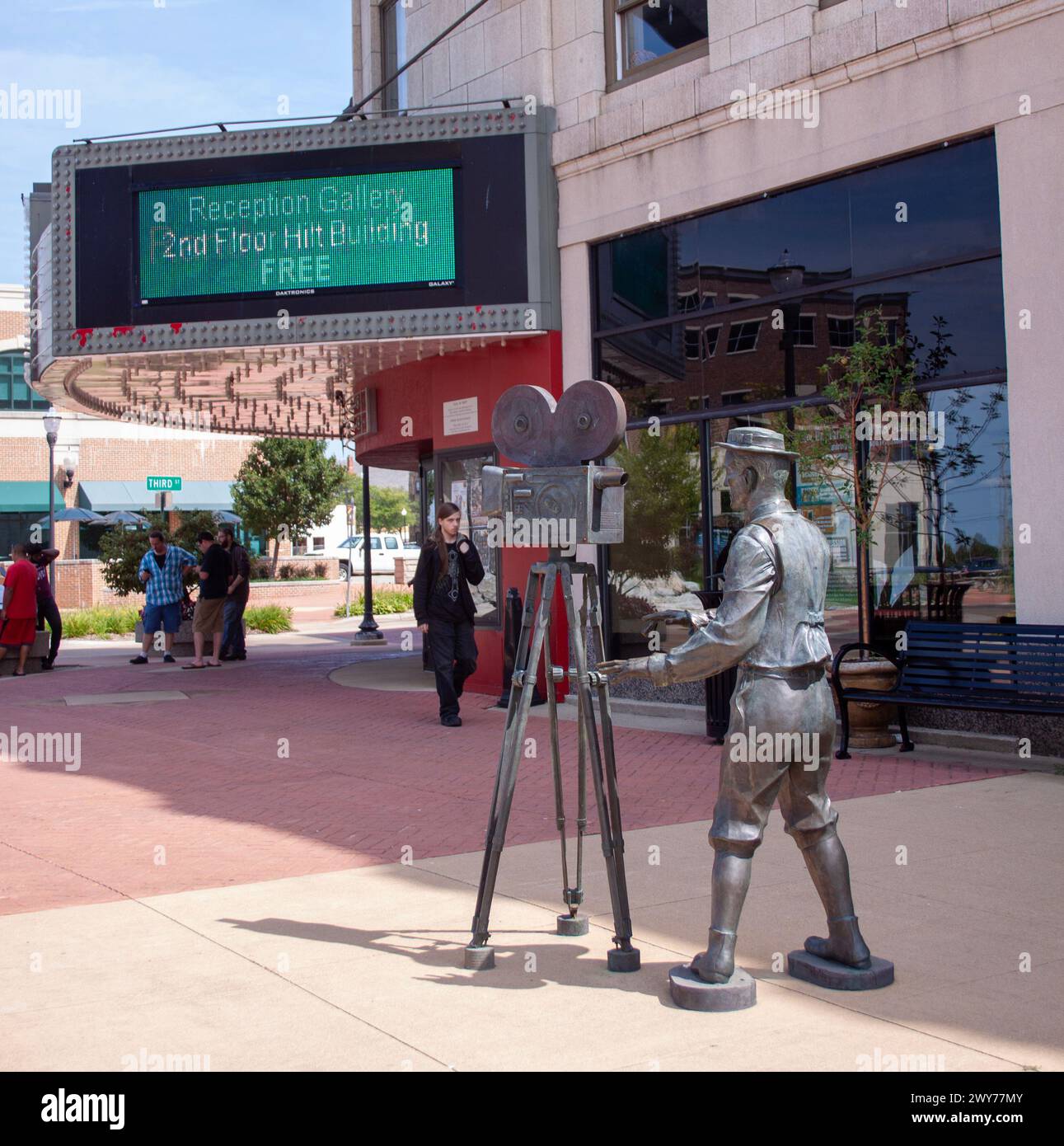 Statua del regista Buster Keaton a Muskegon, Michigan Foto Stock