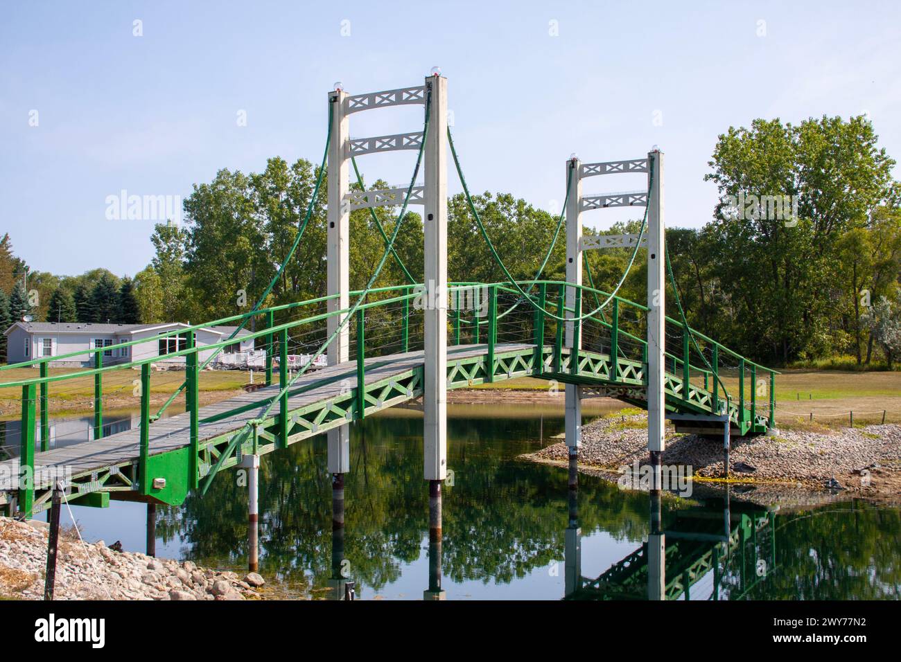 Mini Mackinac Bridge, St. Louis, Michigan Foto Stock