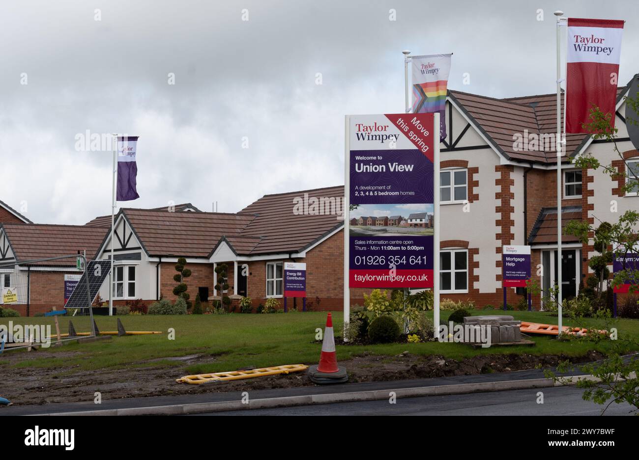 Taylor Wimpey Union View Housing Development, Hatton, Warwickshire, Regno Unito Foto Stock