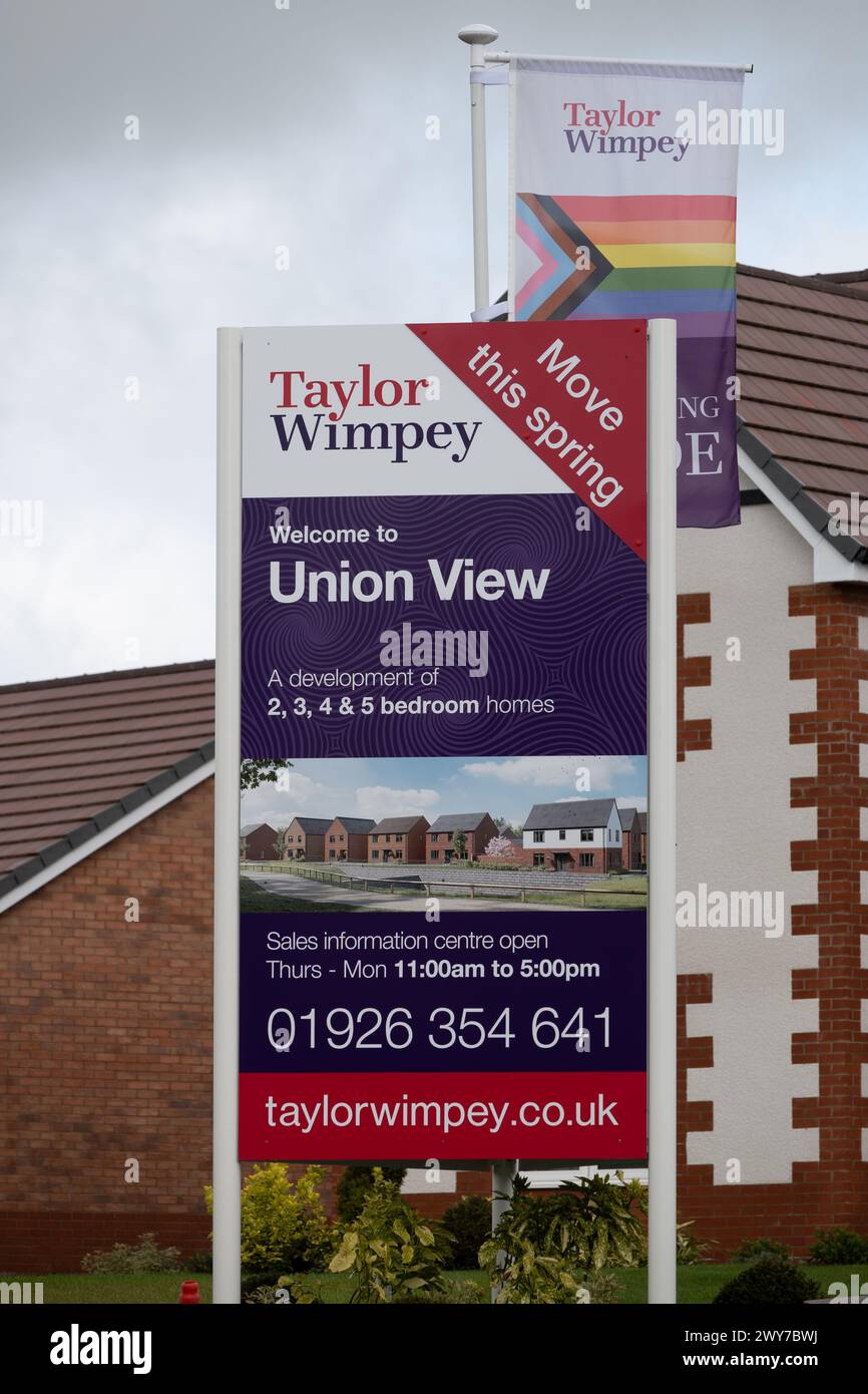 Taylor Wimpey Union View Housing Development, Hatton, Warwickshire, Regno Unito Foto Stock