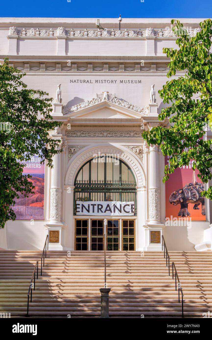 Ingresso al Museo di storia naturale di San Diego, California Foto Stock