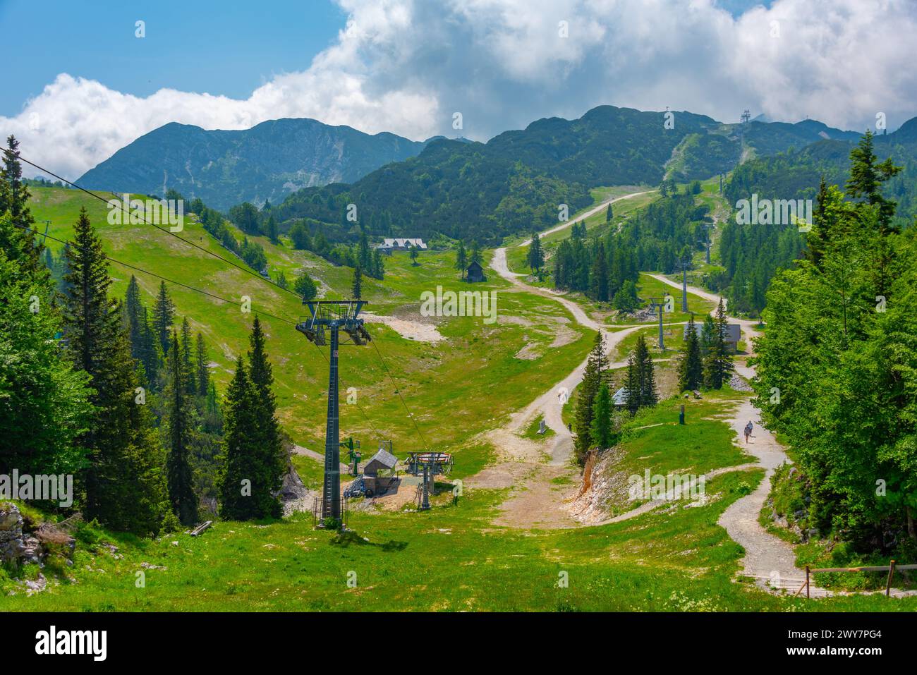 Parco nazionale del Triglav, visto dal monte Vogel, Slovenia Foto Stock